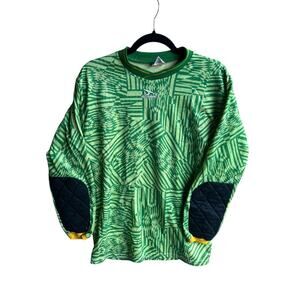 Score Men's Goalkeeper Shirt Long Sleeve Geometric Print Green Size ADULT MEDIUM
